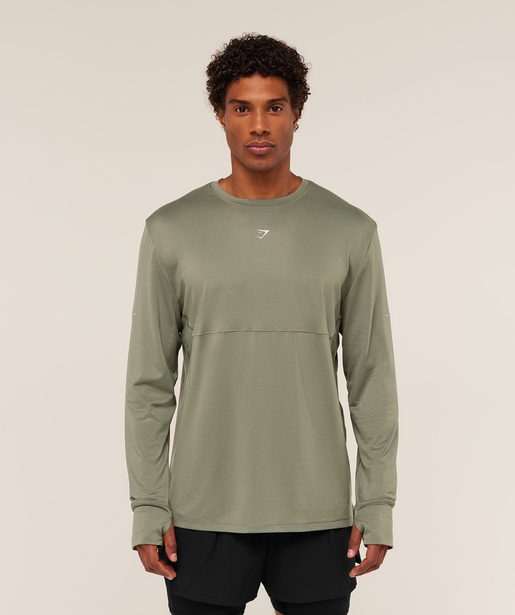 Gymshark Running Long Sleeve T-Shirt - Base Green