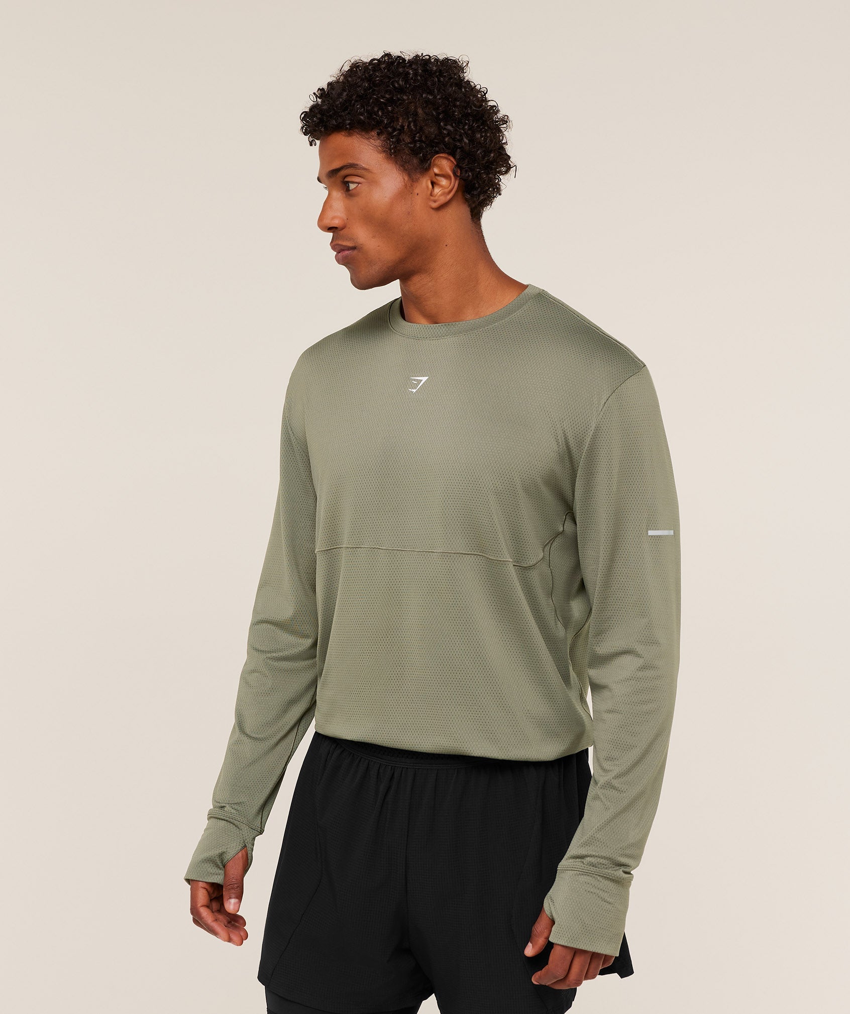 Gymshark Running Long Sleeve T-Shirt - Base Green