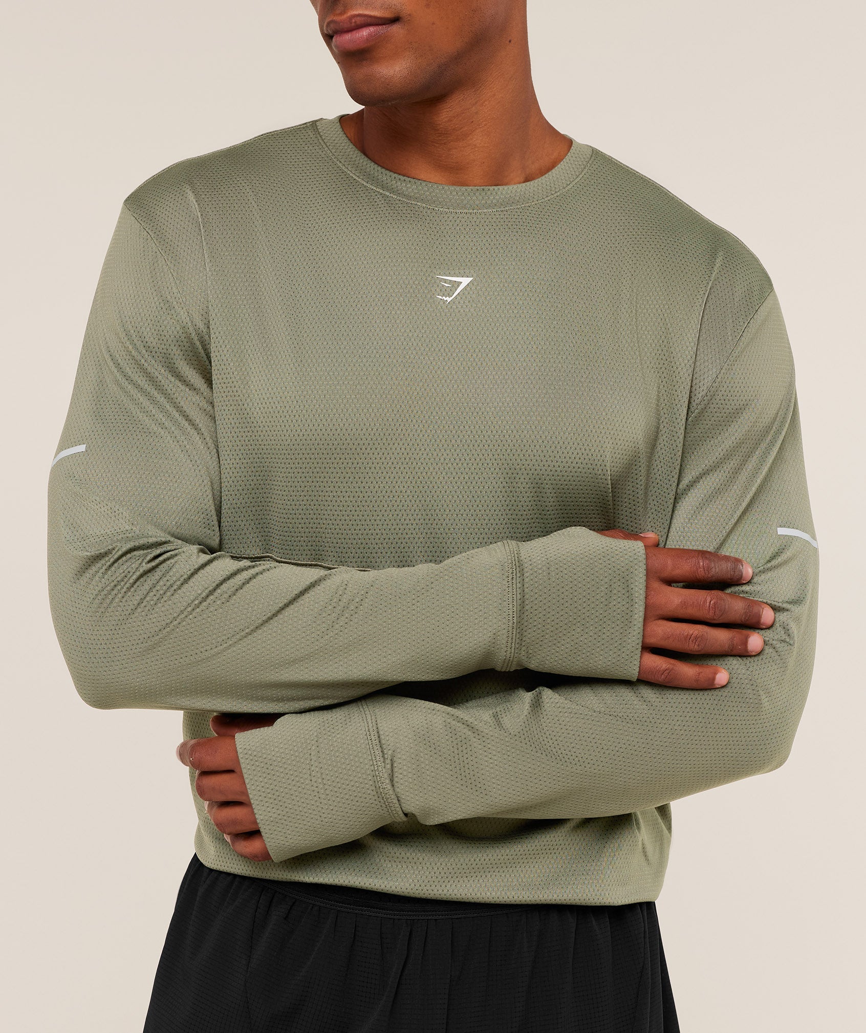 Gymshark Running Long Sleeve T-Shirt - Base Green