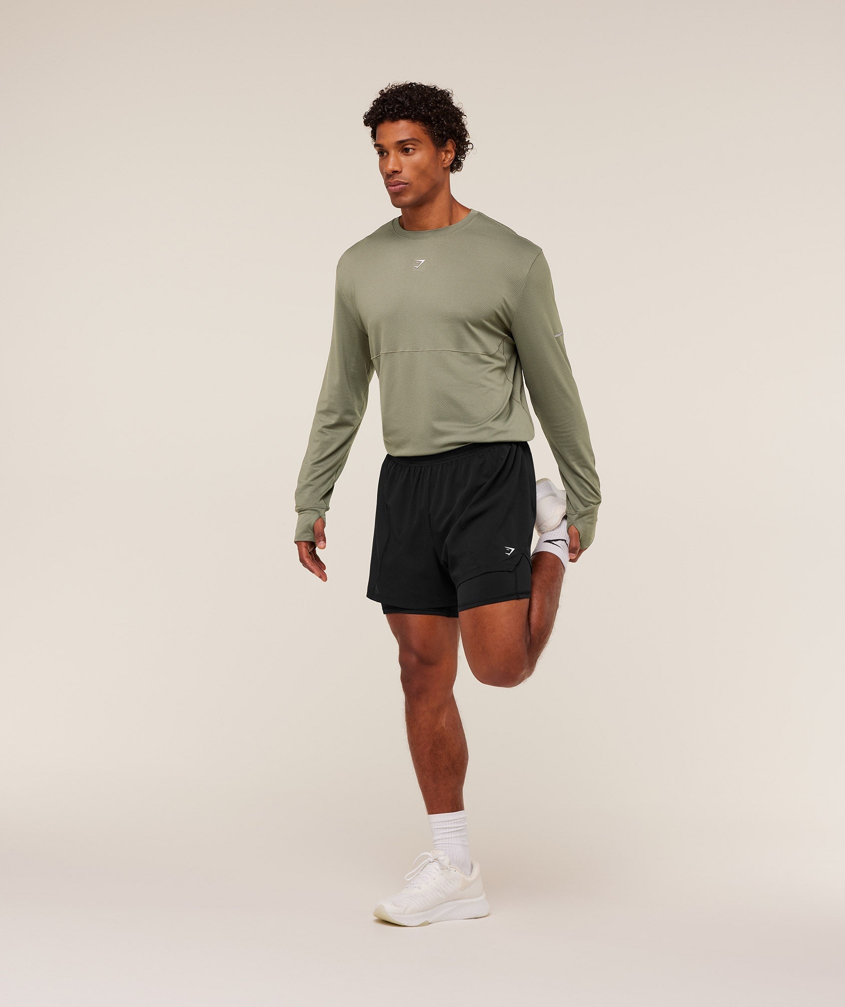 Gymshark Running Long Sleeve T-Shirt - Base Green