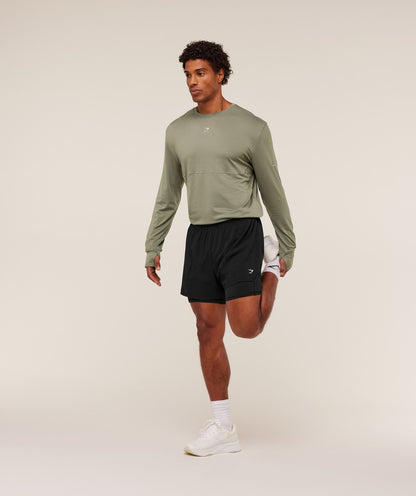 Gymshark Running Long Sleeve T-Shirt - Base Green