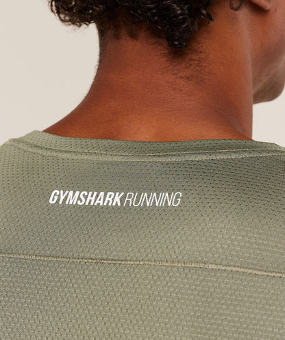 Gymshark Running Long Sleeve T-Shirt - Base Green