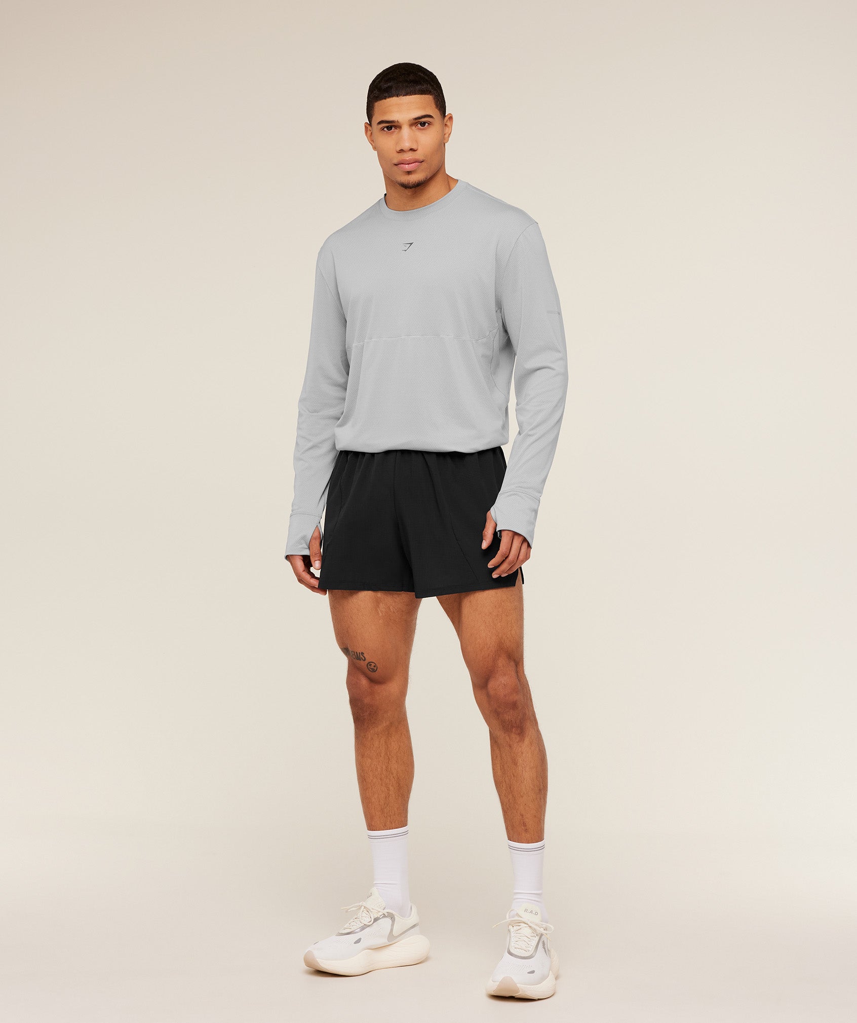 Gymshark Running Long Sleeve T-Shirt -  Stratus Grey
