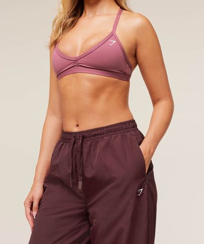 Gymshark Contrast Track Pant - Rich Maroon/Reset Pink/Oat White