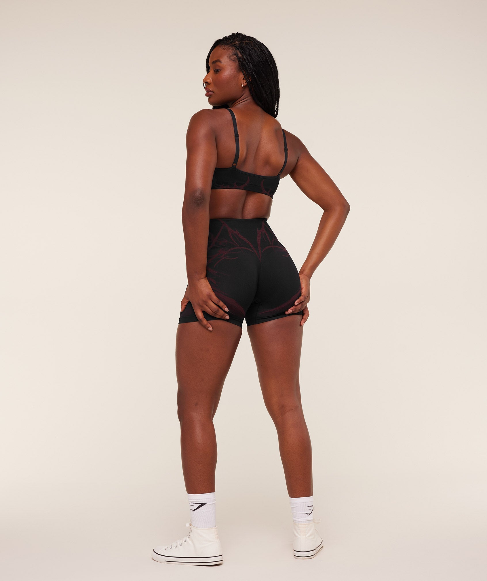 Gymshark Storm Seamless Sports Bra - Black/Rich Maroon