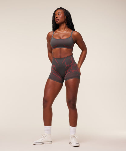 Gymshark Storm Seamless Sports Bra - GS Dark Grey/GS Zesty Red