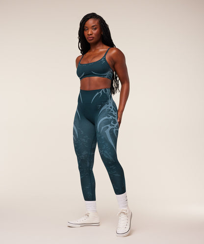 Gymshark Storm Seamless Sports Bra - Deep Petrol Blue/Smoke Blue