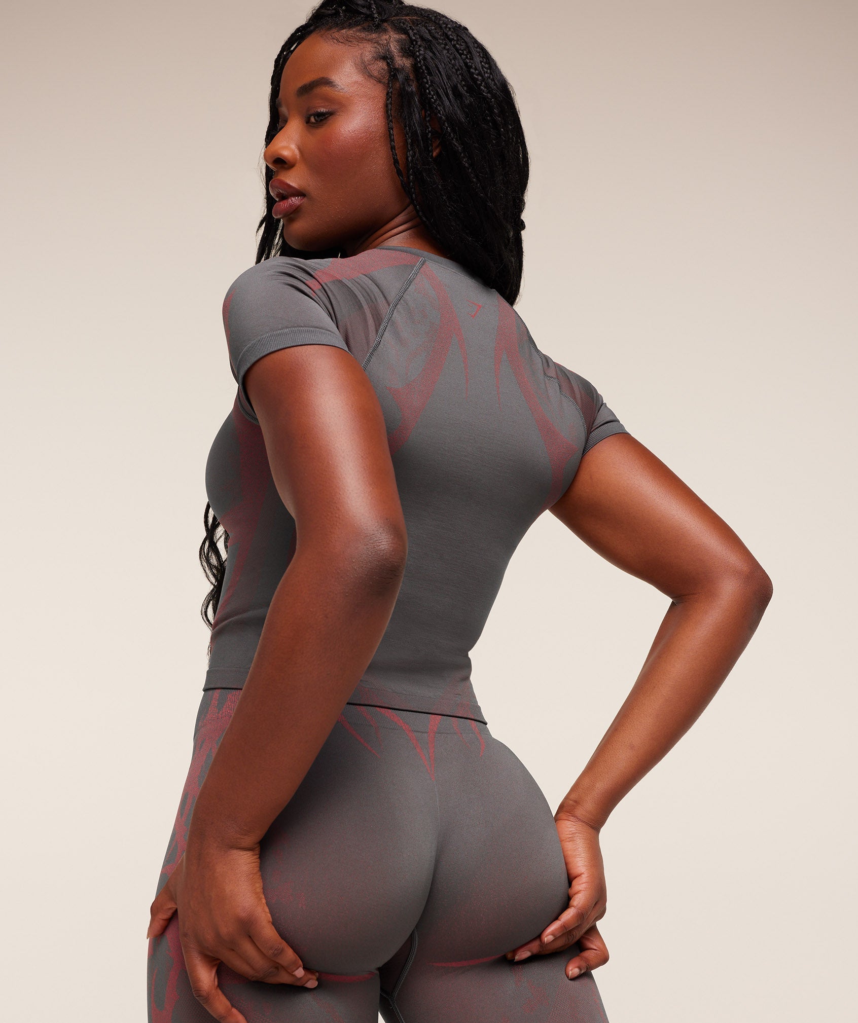 Gymshark Storm Seamless Leggings - GS Dark Grey/GS Zesty Red
