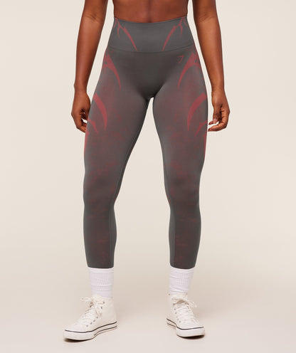 Gymshark Storm Seamless Leggings - GS Dark Grey/GS Zesty Red