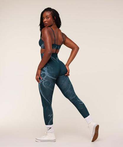 Gymshark Storm Seamless Leggings - Deep Petrol Blue/Smoke Blue