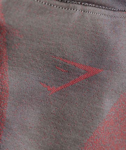 Gymshark Storm Seamless Short Sleeve Top - GS Dark Grey/GS Zesty Red
