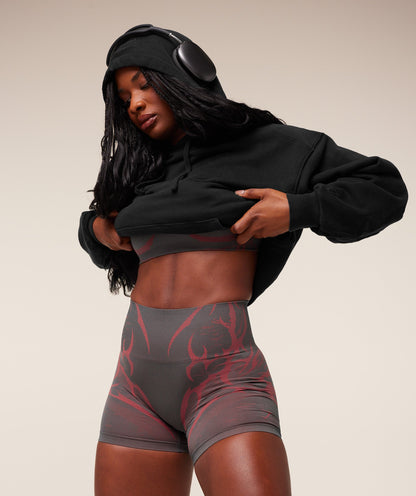 Gymshark Storm Seamless Shorts - GS Dark Grey/GS Zesty Red