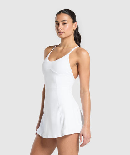 Gymshark Strappy 2-in-1 Dress - White
