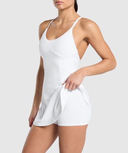 Gymshark Strappy 2-in-1 Dress - White