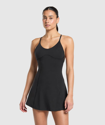 Gymshark Strappy 2-in-1 Dress - Black
