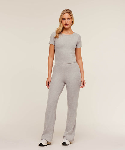 Gymshark SuperSoft Straight Leg Pant - Light Grey Core Marl
