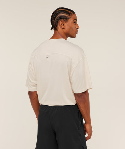 Gymshark Tactical Oversized T-Shirt - Oat White