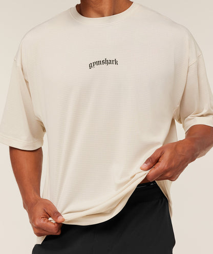 Gymshark Tactical Oversized T-Shirt - Oat White