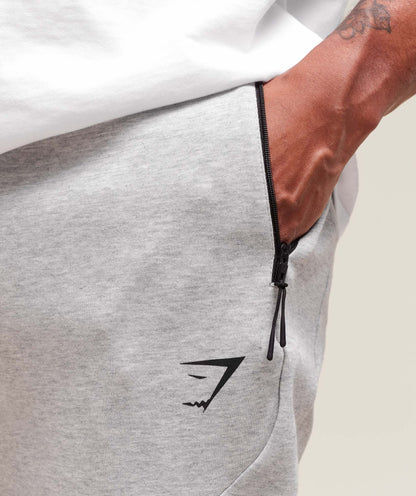Gymshark Interlock Tech Joggers - Light Grey Core Marl