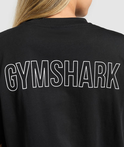 Gymshark Trace Graphic Oversized T-Shirt - Black