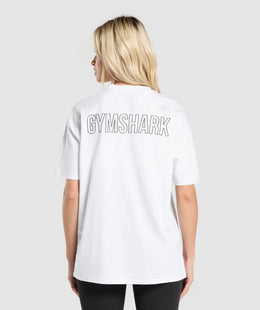 Gymshark Trace Graphic Oversized T-Shirt - White