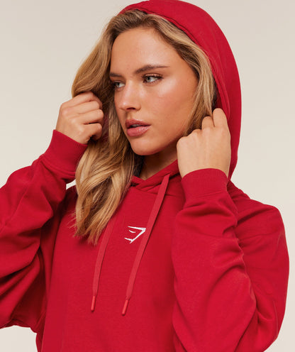 Gymshark Training Oversized Fleece Hoodie - Carmine Red