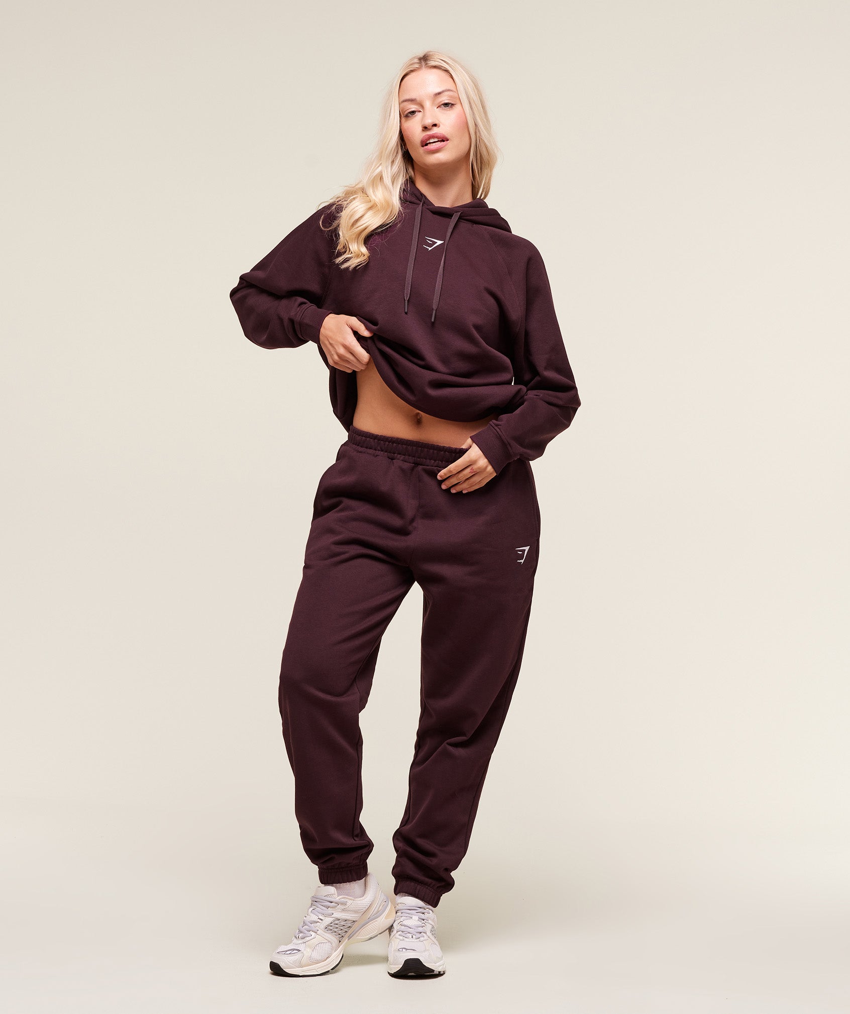 Gymshark Training Oversized Fleece Hoodie - Cherry Purple