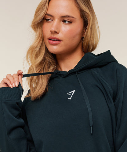 Gymshark Training Oversized Fleece Hoodie - Deep Petrol Blue