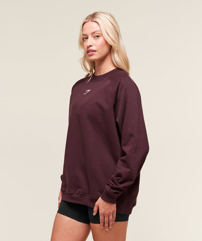 Gymshark Training Oversized Fleece Sweatshirt - Cherry Purple
