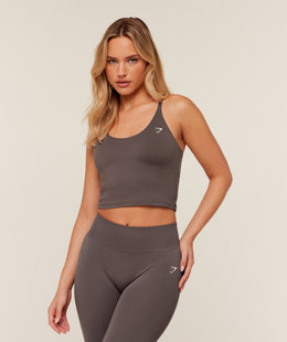 Gymshark Training Cami Tank With Shelf - Cool Brown