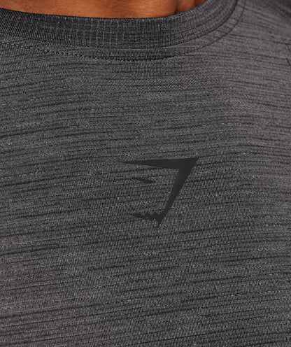 Gymshark Versatile Seamless Long Sleeve T-Shirt - Dark Grey/Black