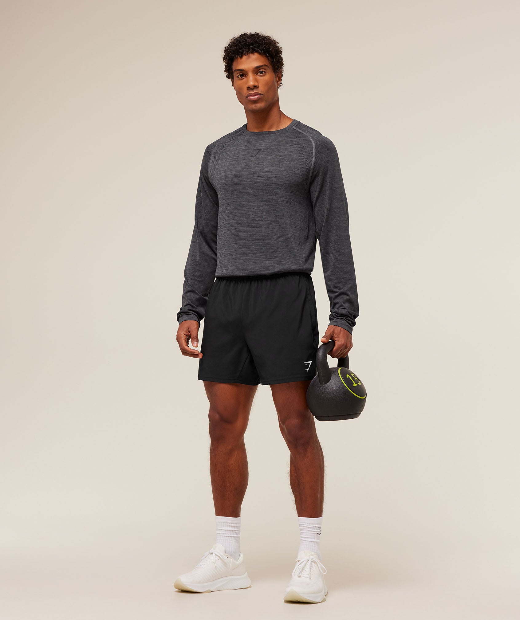 Gymshark Versatile Seamless Long Sleeve T-Shirt - Dark Grey/Black