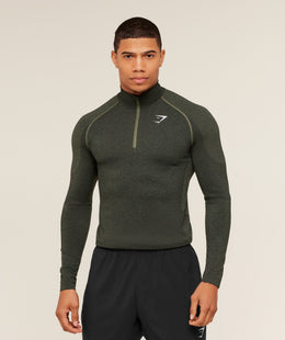 Gymshark Vital 1/4 Zip - Core Olive/Black