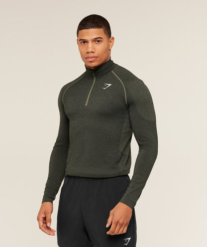 Gymshark Vital 1/4 Zip - Core Olive/Black