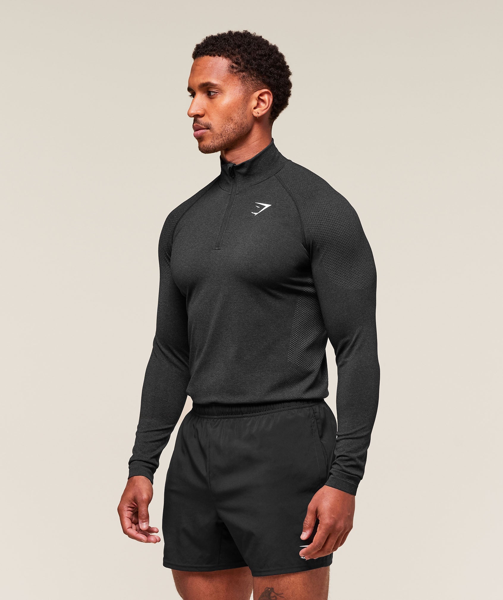Gymshark Vital 1/4 Zip - Black/Silhouette Grey