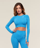 Gymshark Vital Crop Top - Electric Blue Marl