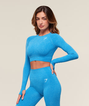 Gymshark Vital Crop Top - Electric Blue Marl