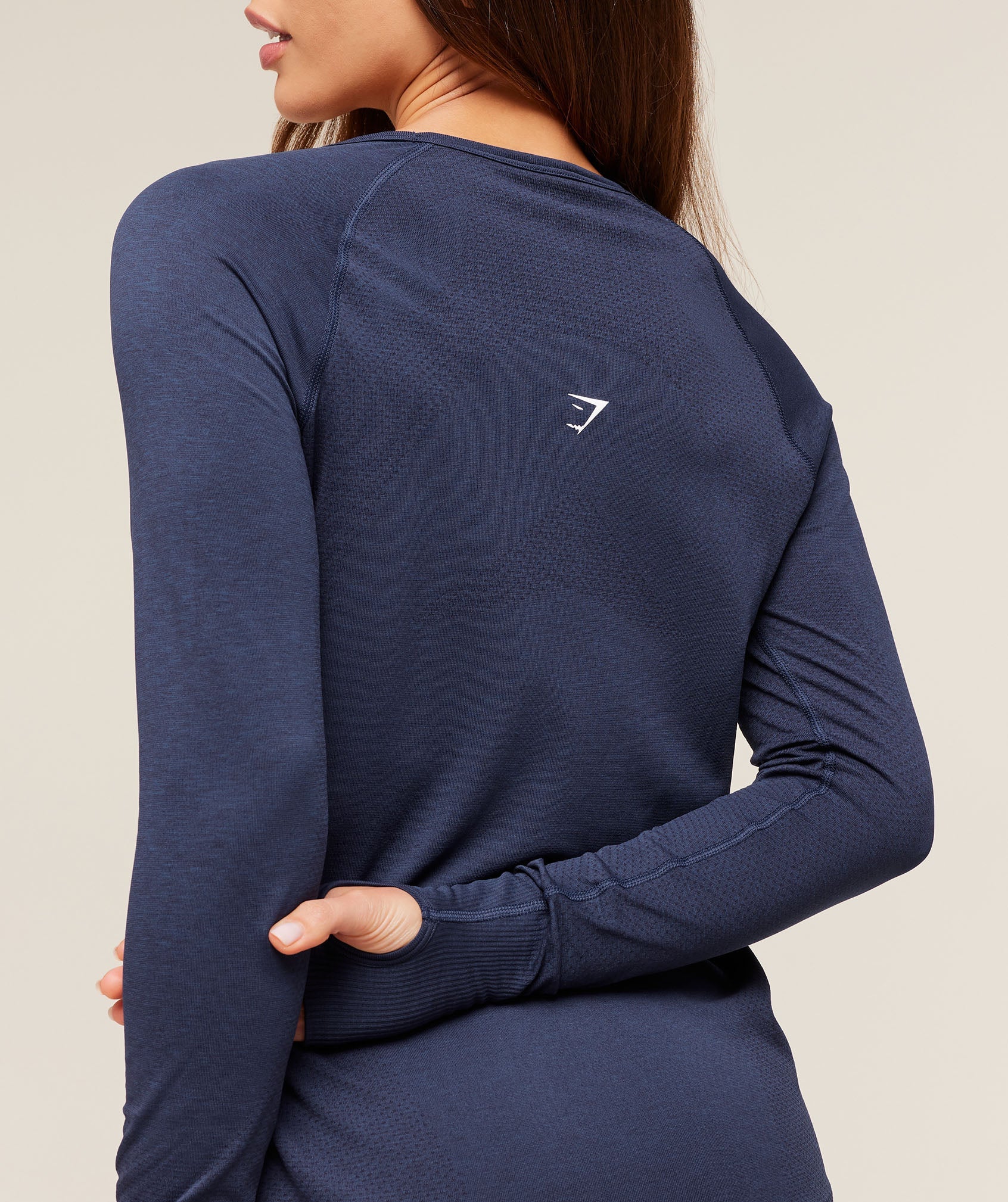 Gymshark Vital Light Long Sleeve Top - Heavy Blue/ Marl