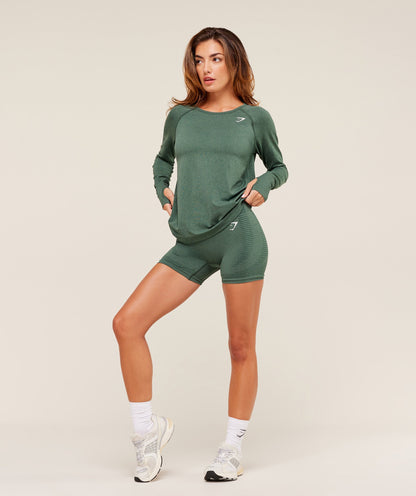Gymshark Vital Light Long Sleeve Top - Obsidian Green Marl
