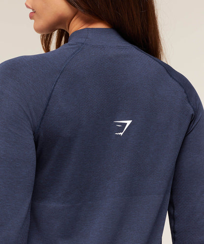 Gymshark Vital Long Line Top - Heavy Blue Marl