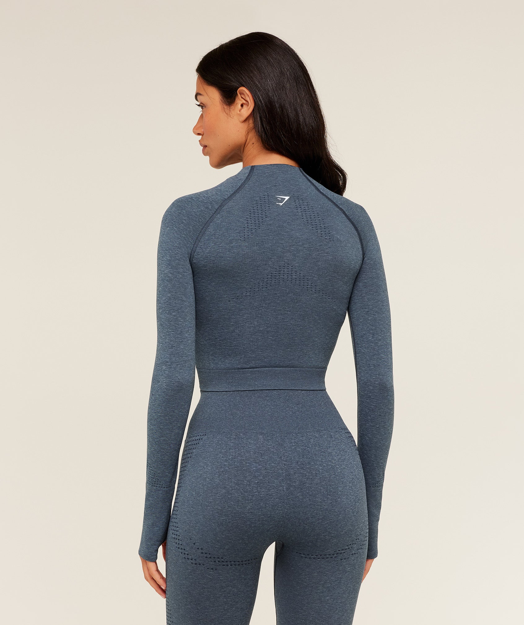 Gymshark Vital Midi Zip Up Jacket - GS Stealth Blue/ Marl