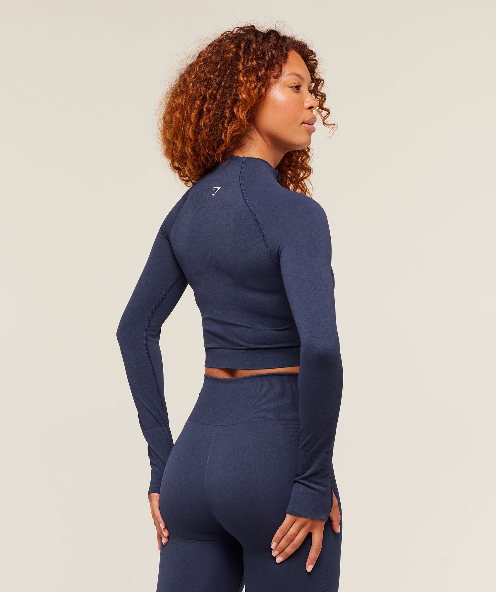 Gymshark Vital Midi Zip Up Jacket - Heavy Blue Marl