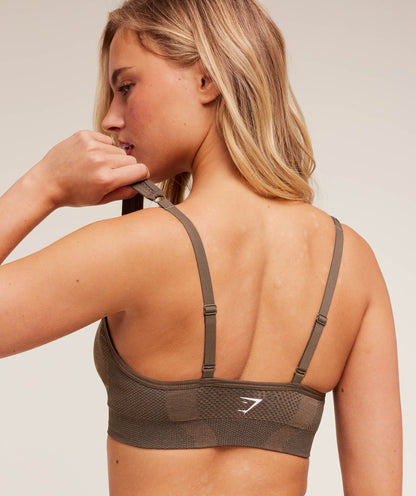 Gymshark Vital V Neck Sports Bra - Espresso Marl