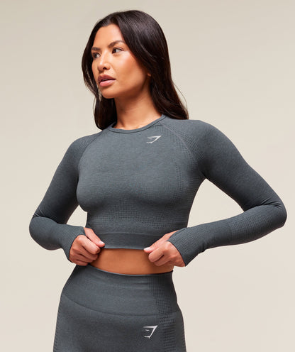 Gymshark Vital Crop Top - Strong Grey Marl