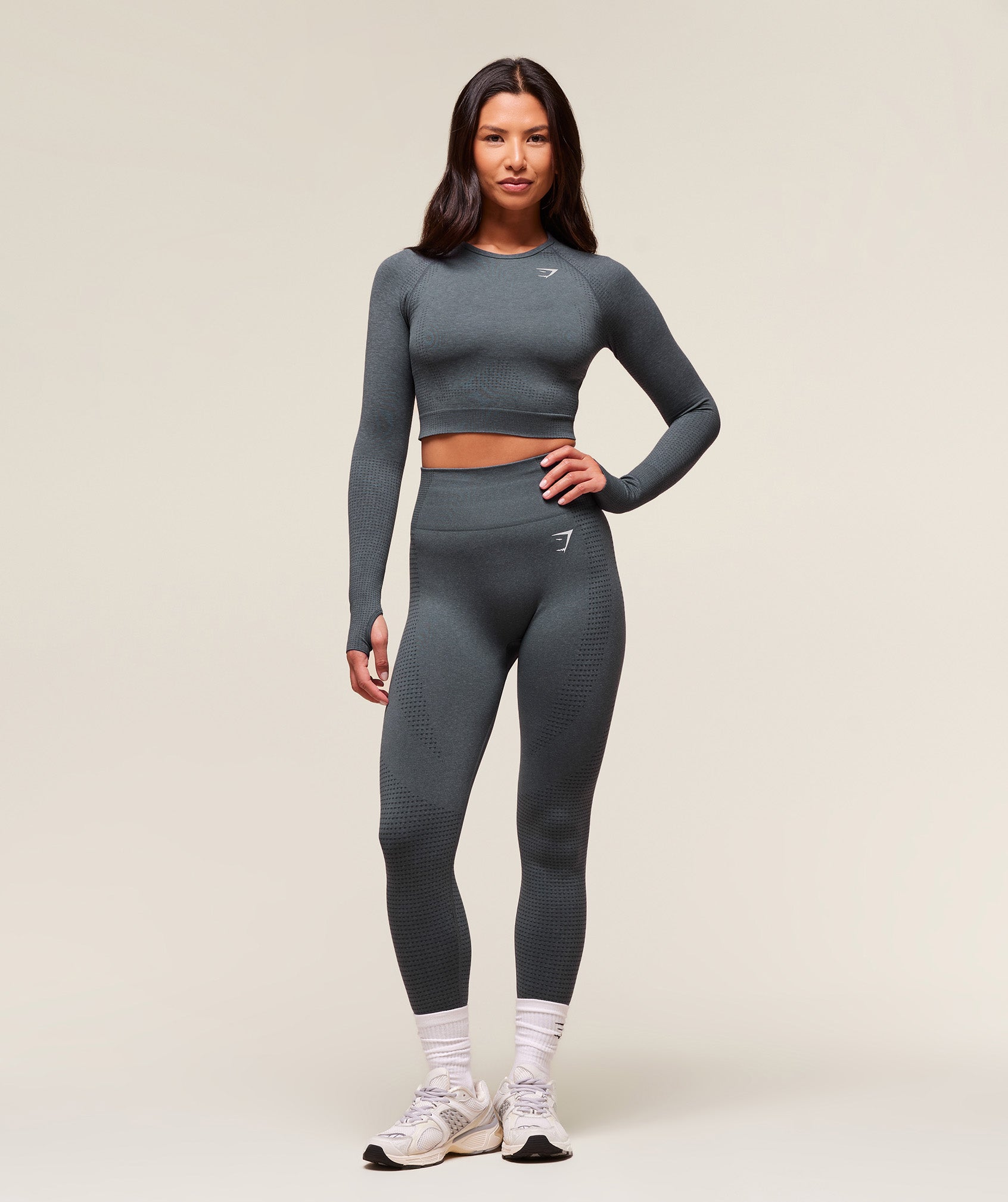 Gymshark Vital Crop Top - Strong Grey Marl