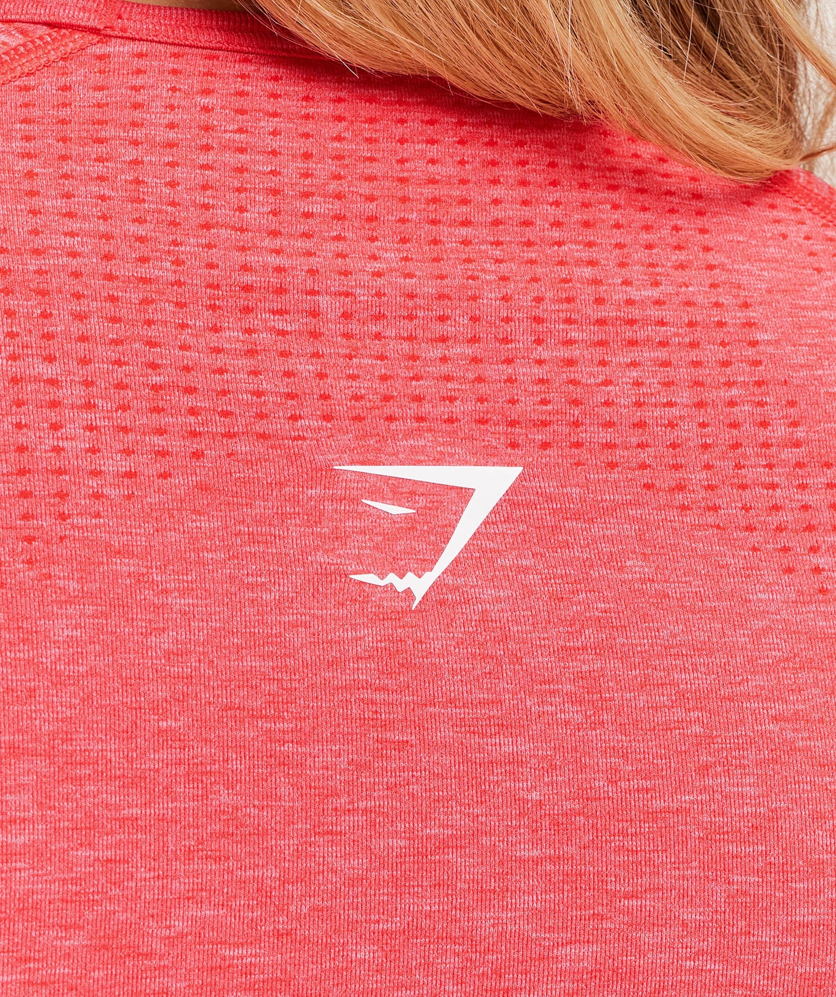 Gymshark Vital Long Sleeve Cut Out Top - Coral Red Marl