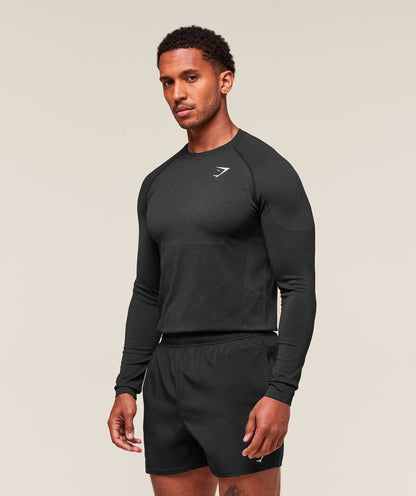 Gymshark Vital Long Sleeve T-Shirt - Black/Silhouette Grey