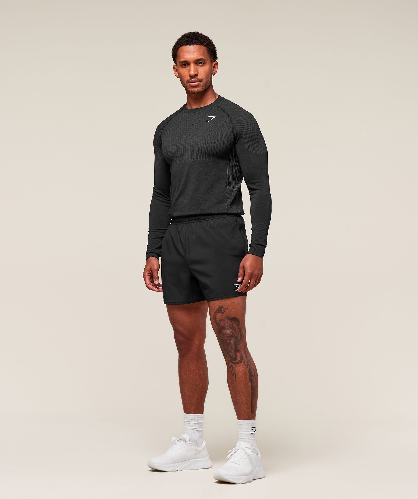 Gymshark Vital Long Sleeve T-Shirt - Black/Silhouette Grey