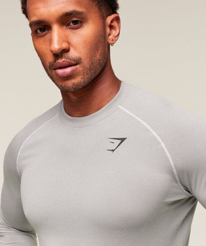 Gymshark Vital Long Sleeve T-Shirt - Light Grey/Smokey Grey
