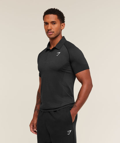 Gymshark Vital Polo - Black/Silhouette Grey